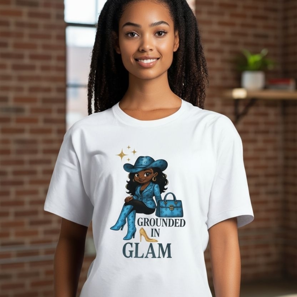 White Graphic T-Shirt with Glam Design